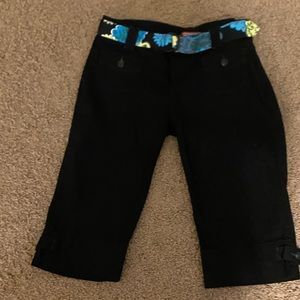 Union bay long black shorts with belt
